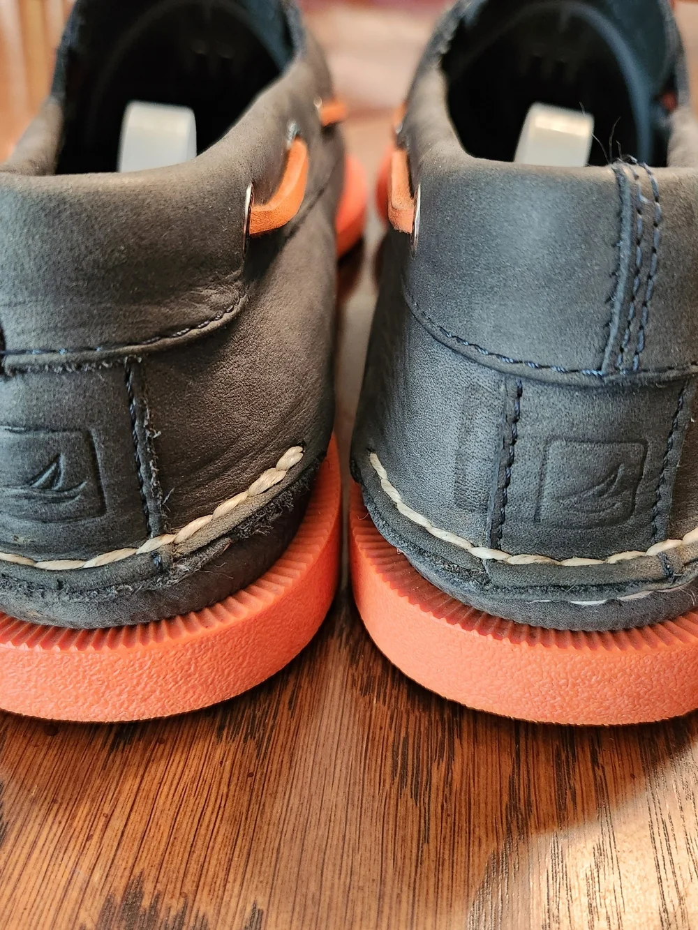 Sperry Top-Sider Men's US 10M Slate Gray Orange Suede Leather Boat Shoes Slides
